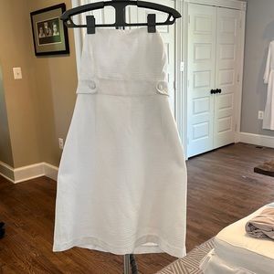 Vineyard Vines Cotton White Strapless Dress Size 10; graduation